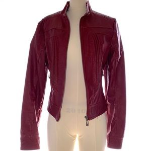 Coalition Apparel - Downtown red faux leather jacket